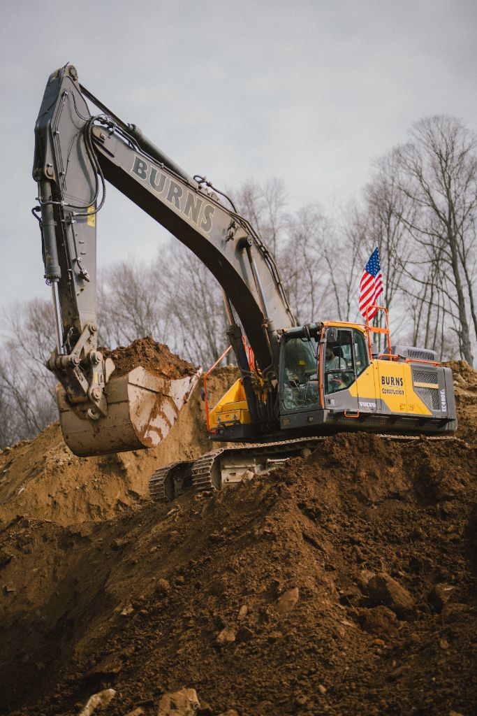 Heavy equipment operator at work on Connecticut construction site